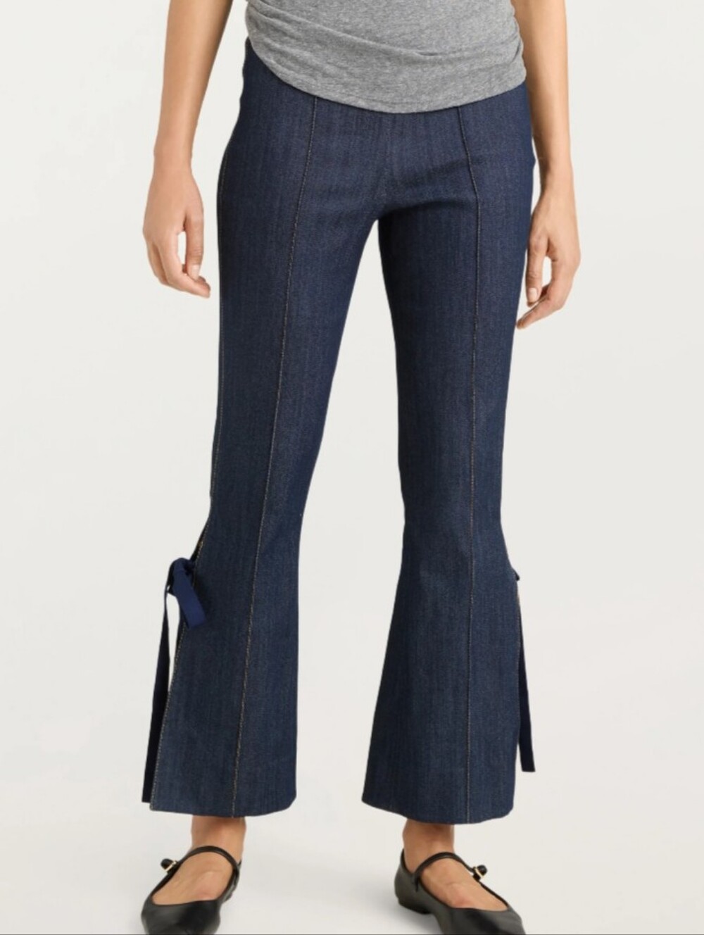 CINQ A SEPT dark wash Lou bow tie jeans sz 2